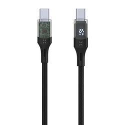 FIXED LED Laddningsdisplay USB-C/C 100W kabel 2m Svart
