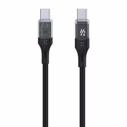FIXED LED Laddningsdisplay USB-C/C 100W kabel 2m Svart