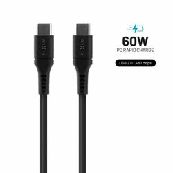 FIXED LIQUID silikonkabel 60W USB-C/C 1.2m Svart