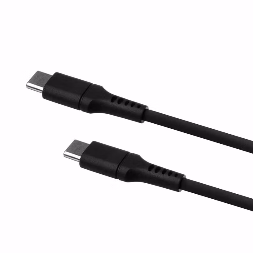 FIXED LIQUID silikonkabel 60W USB-C/C 1.2m Svart