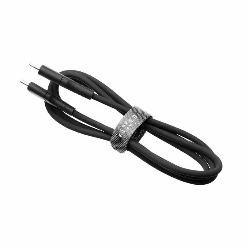 FIXED LIQUID silikonkabel 60W USB-C/C 1.2m Svart