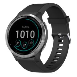 FIXED Silikonrem för Garmin QuickFit 20 mm Svart