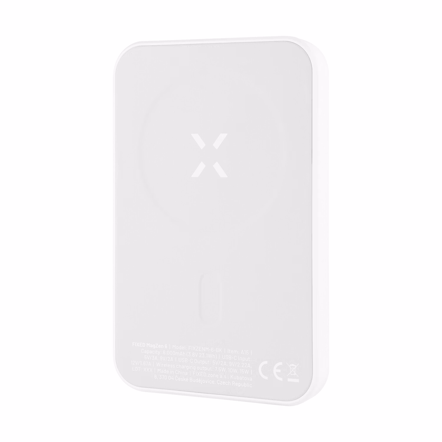 FIXED MagZen Trådlös PD 20W Power Bank 6.000 mAh Vit