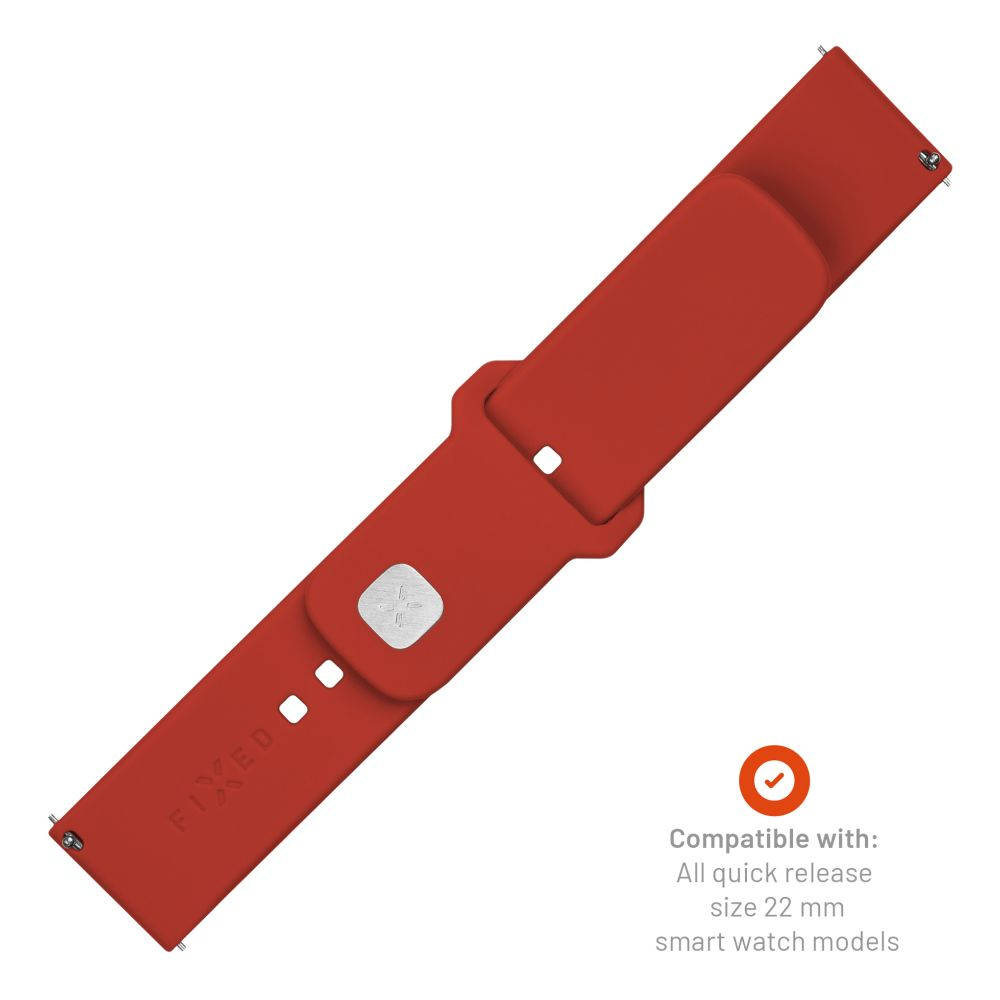 FIXED Silikonrem för Smartwatch Universal 22 mm Röd
