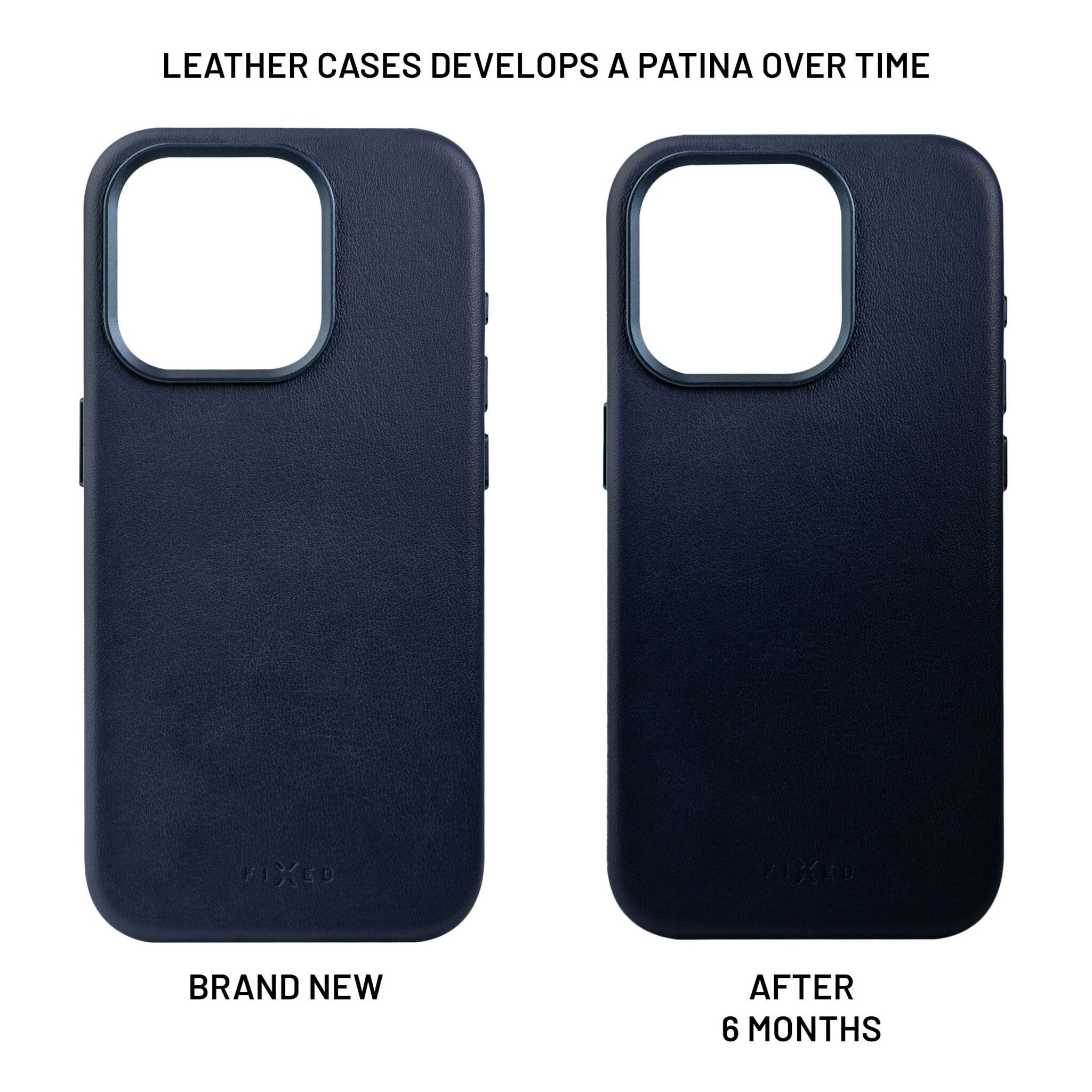 FIXED MagLeather skyddsskal iPhone 16 Pro Max Blå