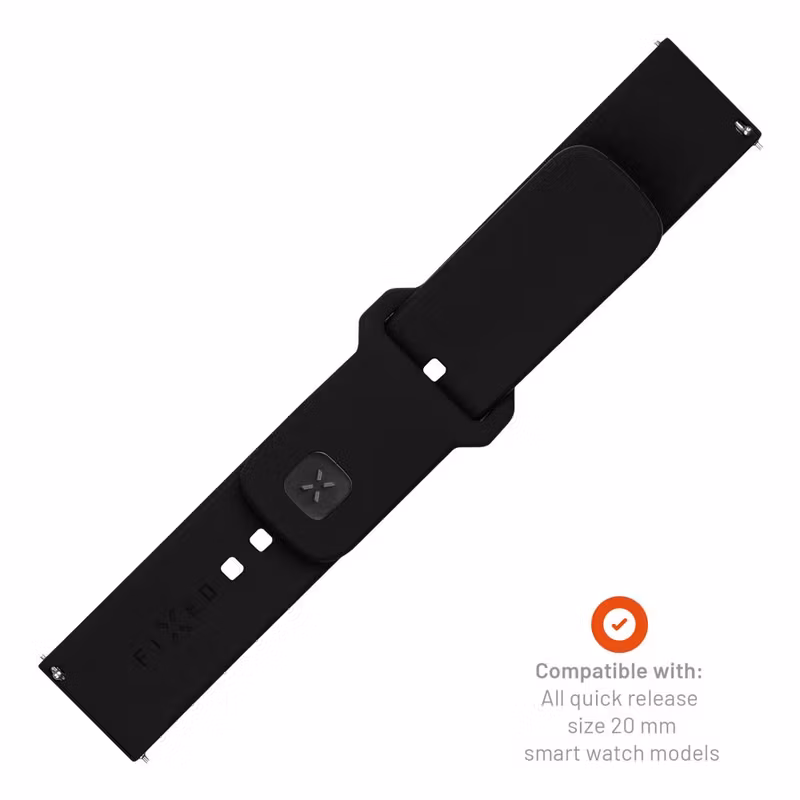 FIXED Silikonrem för Smartwatch Universal 20 mm Svart
