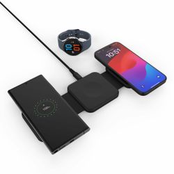 FIXED Flex Samsung 3i1 vikbar trådlös laddare Svart