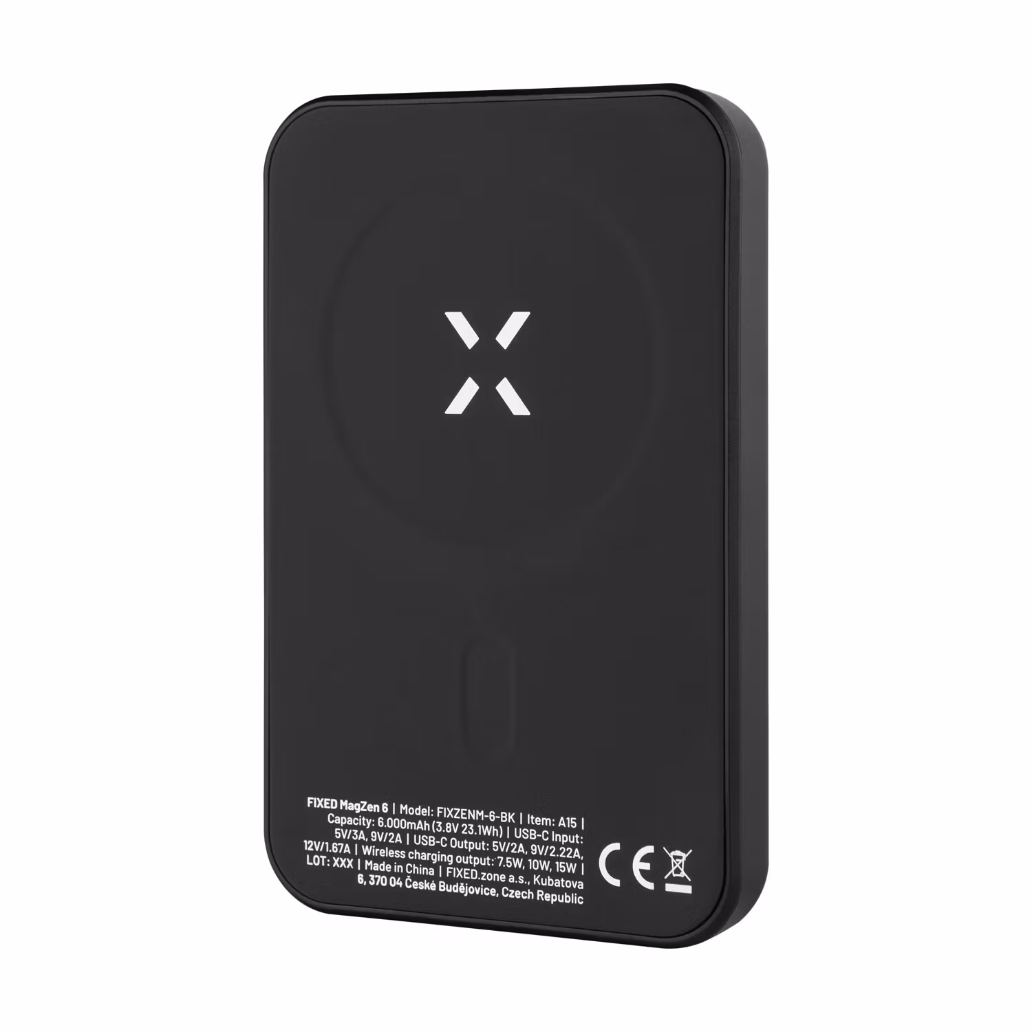 FIXED MagZen Trådlös PD 20W Power Bank 6.000 mAh Svart