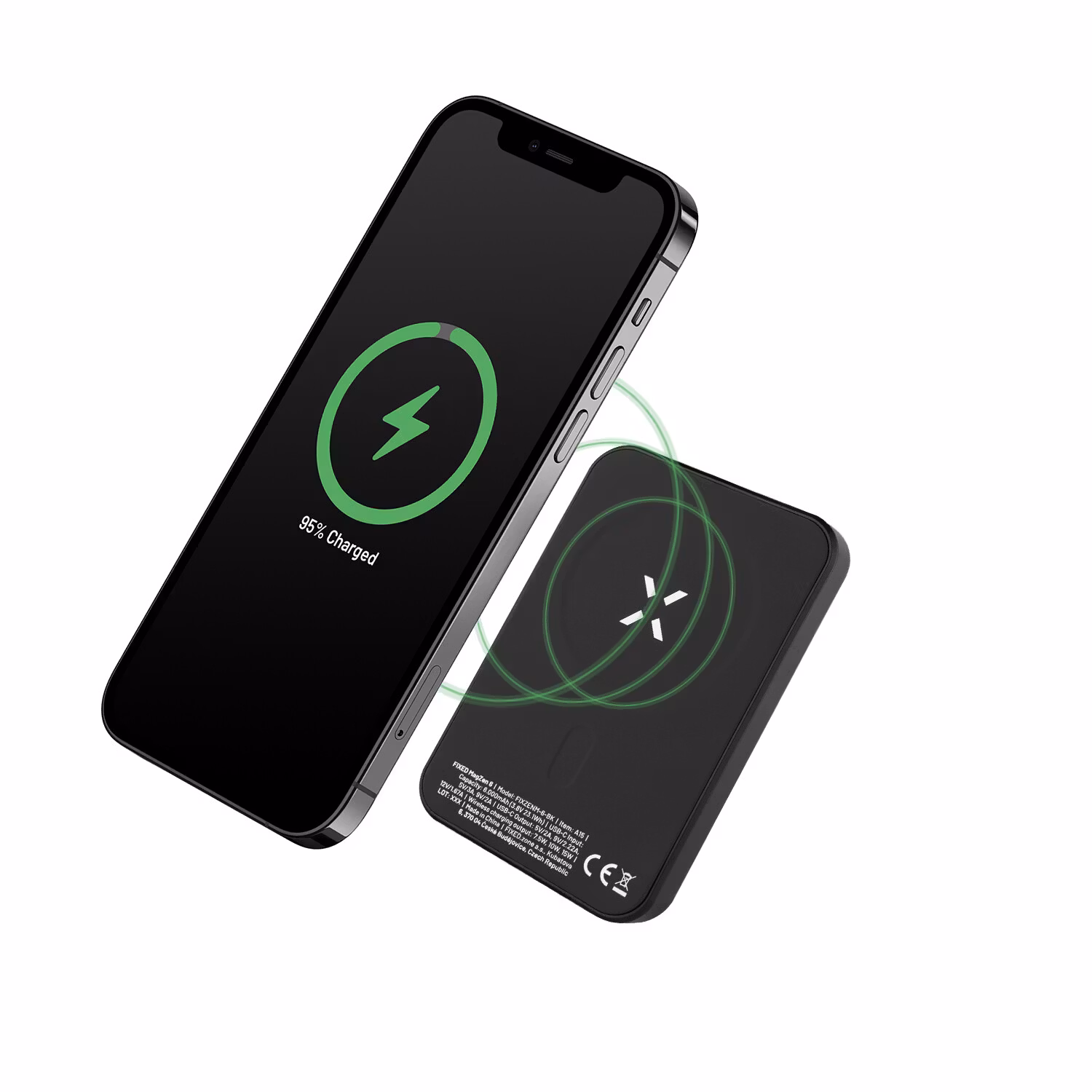 FIXED MagZen Trådlös PD 20W Power Bank 6.000 mAh Svart
