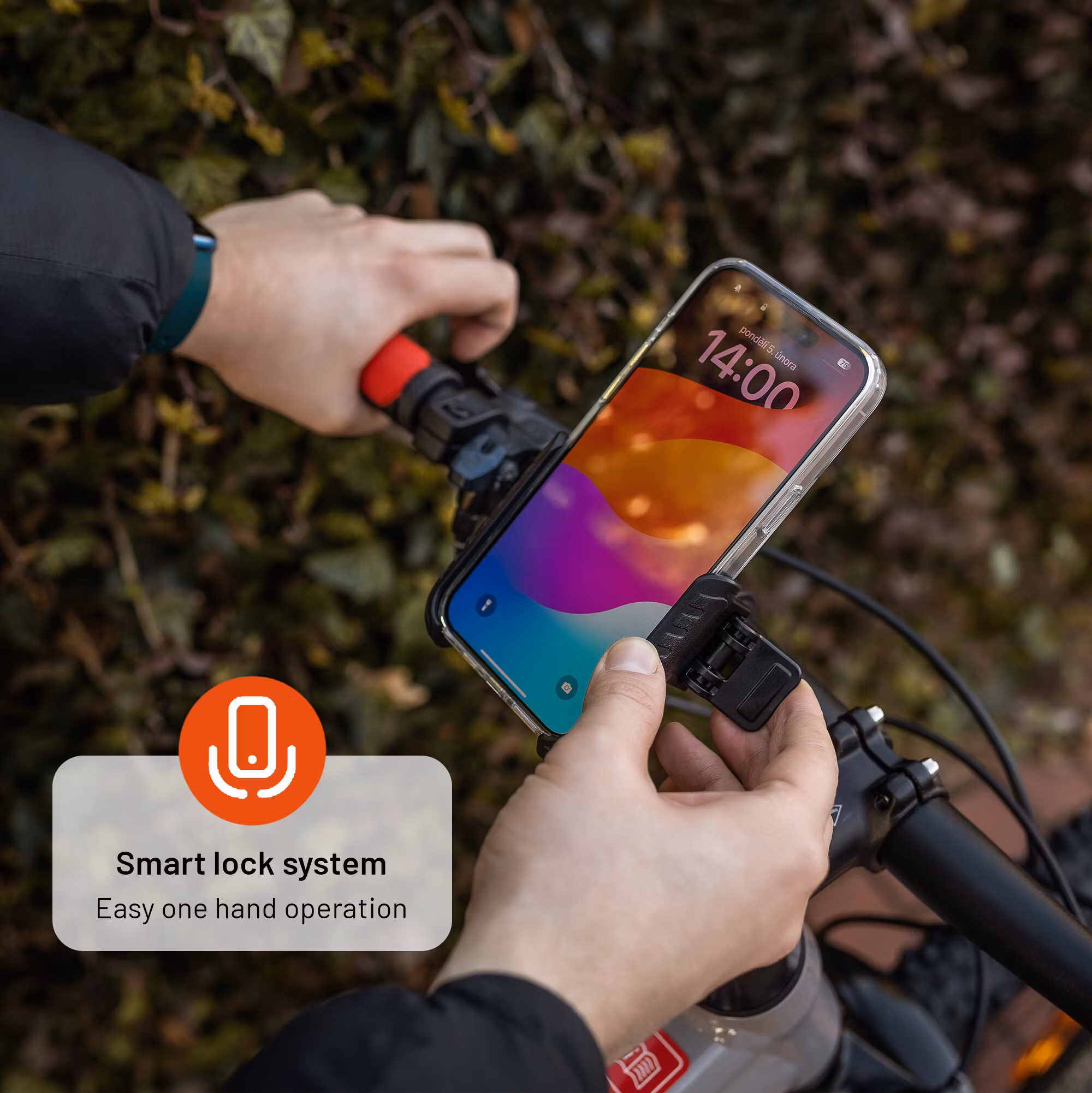 FIXED Bikee Plus Cykel Telefonfäste med Smart Lock Svart
