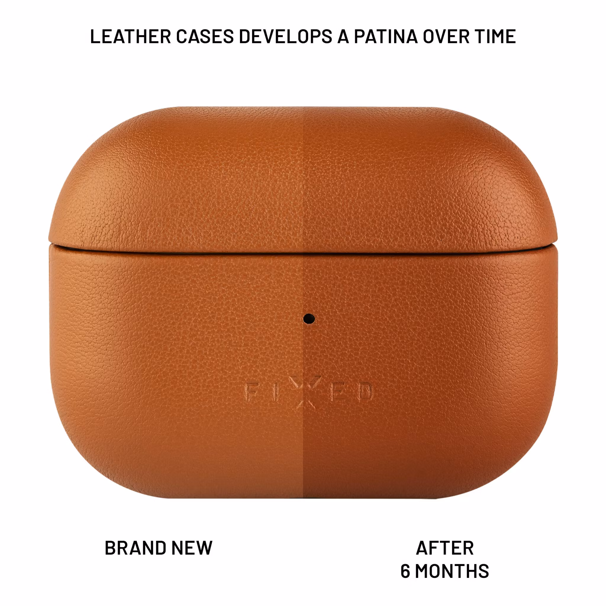 FIXED Äkta läderfodral för Airpods Pro 2 Brun
