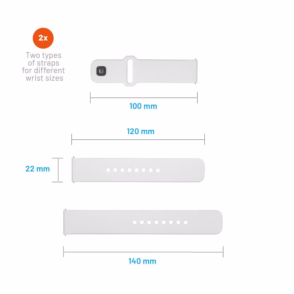 FIXED Silikonrem för Smartwatch Universal 22 mm Vit
