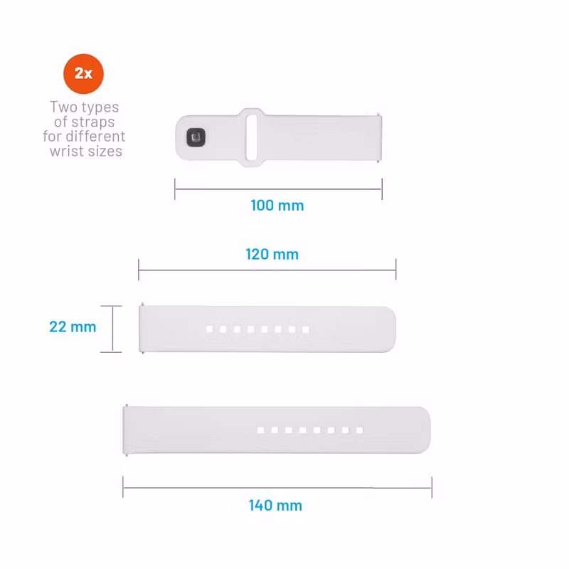 FIXED Silikonrem för Smartwatch Universal 22 mm Vit