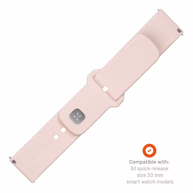 FIXED Silikonrem för Smartwatch Universal 20 mm Rosa