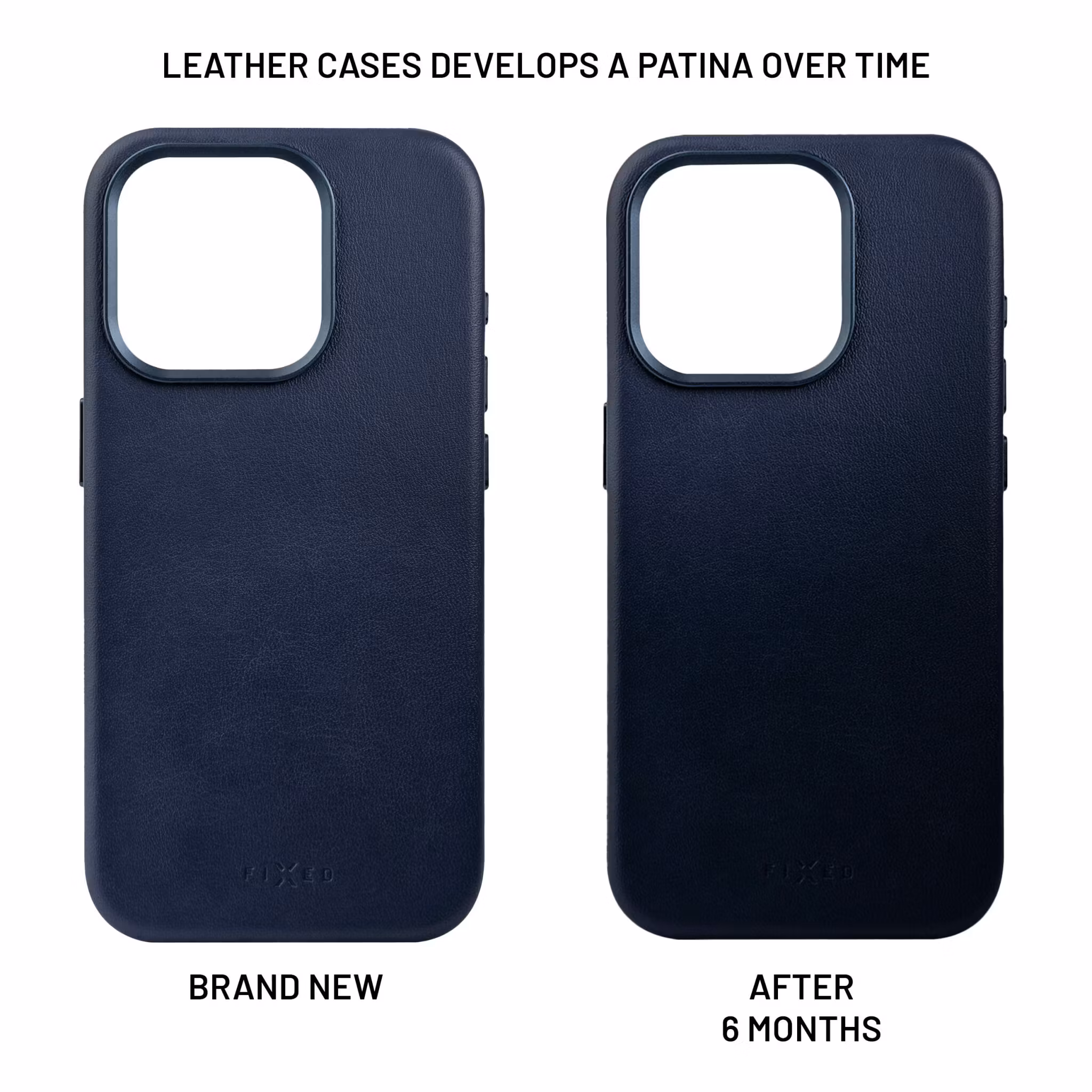 FIXED MagLeather skyddsskal iPhone 16 Pro Blå