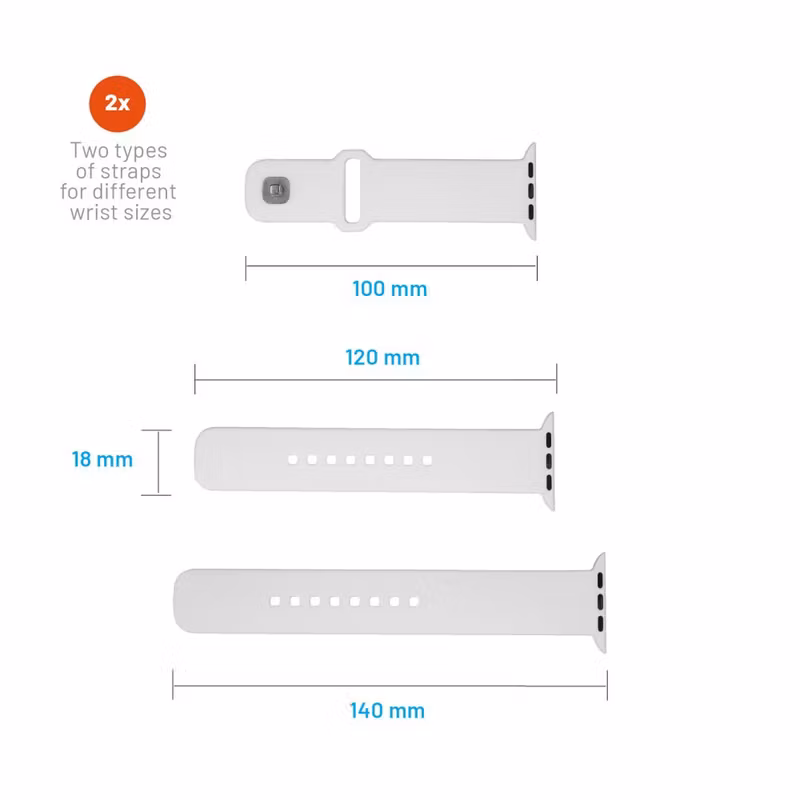FIXED Silikonrem SET för Apple Watch 42/44/45mm Vit