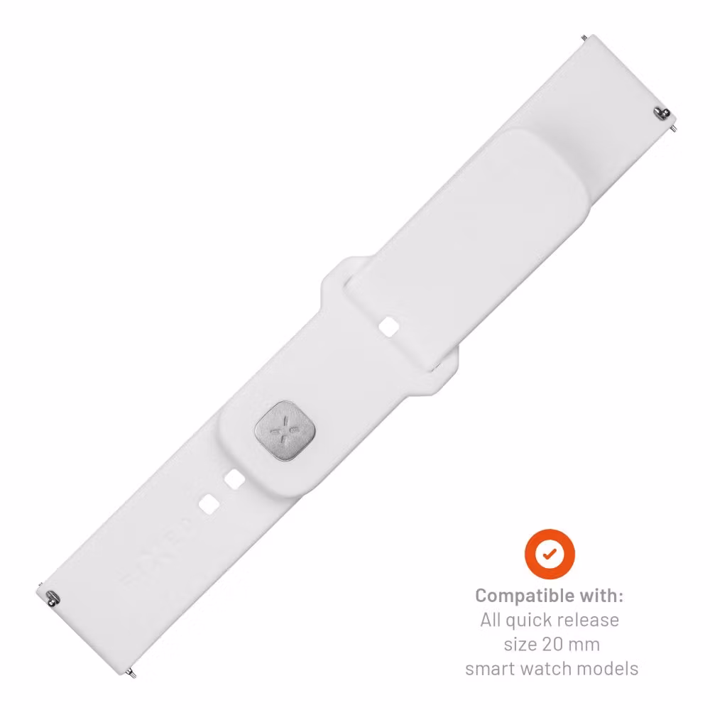 FIXED Silikonrem för Smartwatch Universal 20 mm Vit