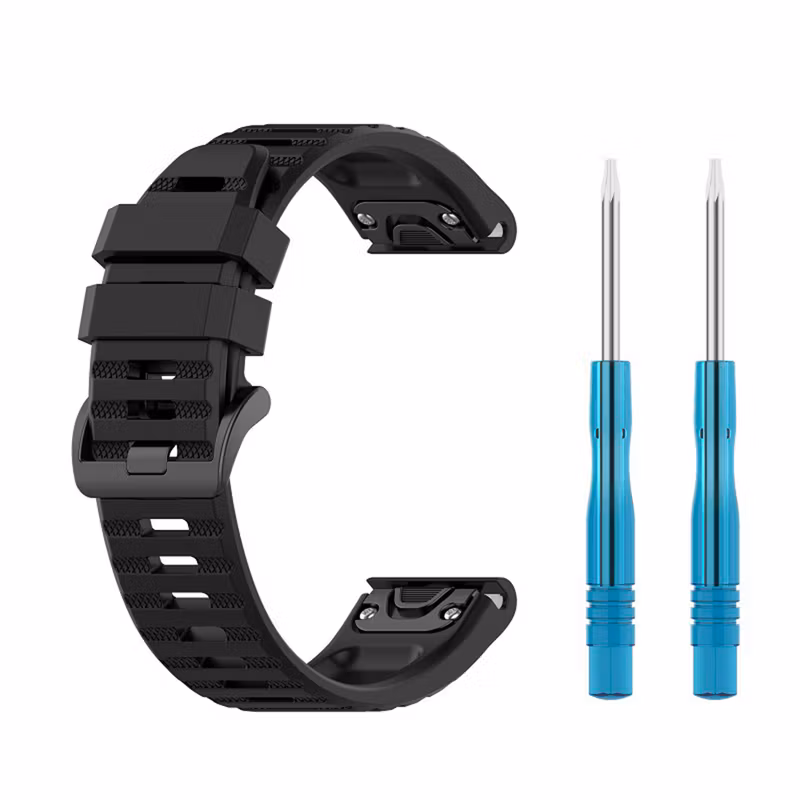 FIXED Silikonrem för Garmin QuickFit 22 mm Svart