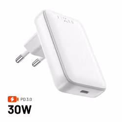 FIXED Slim GaN 90 Super Snabb 1x USB-C laddare 30W Vit