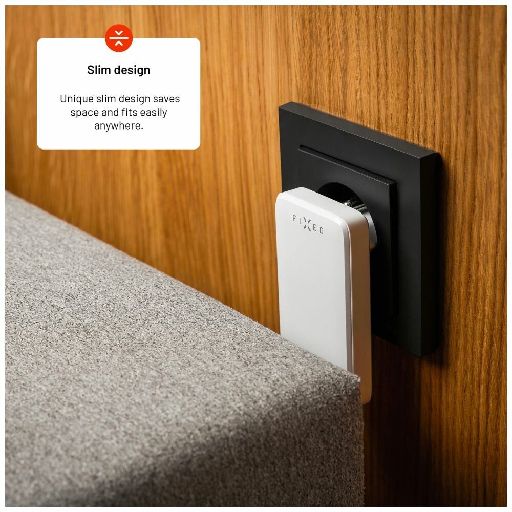 FIXED Slim GaN 90 Super Snabb 2x USB-C laddare 45W Vit