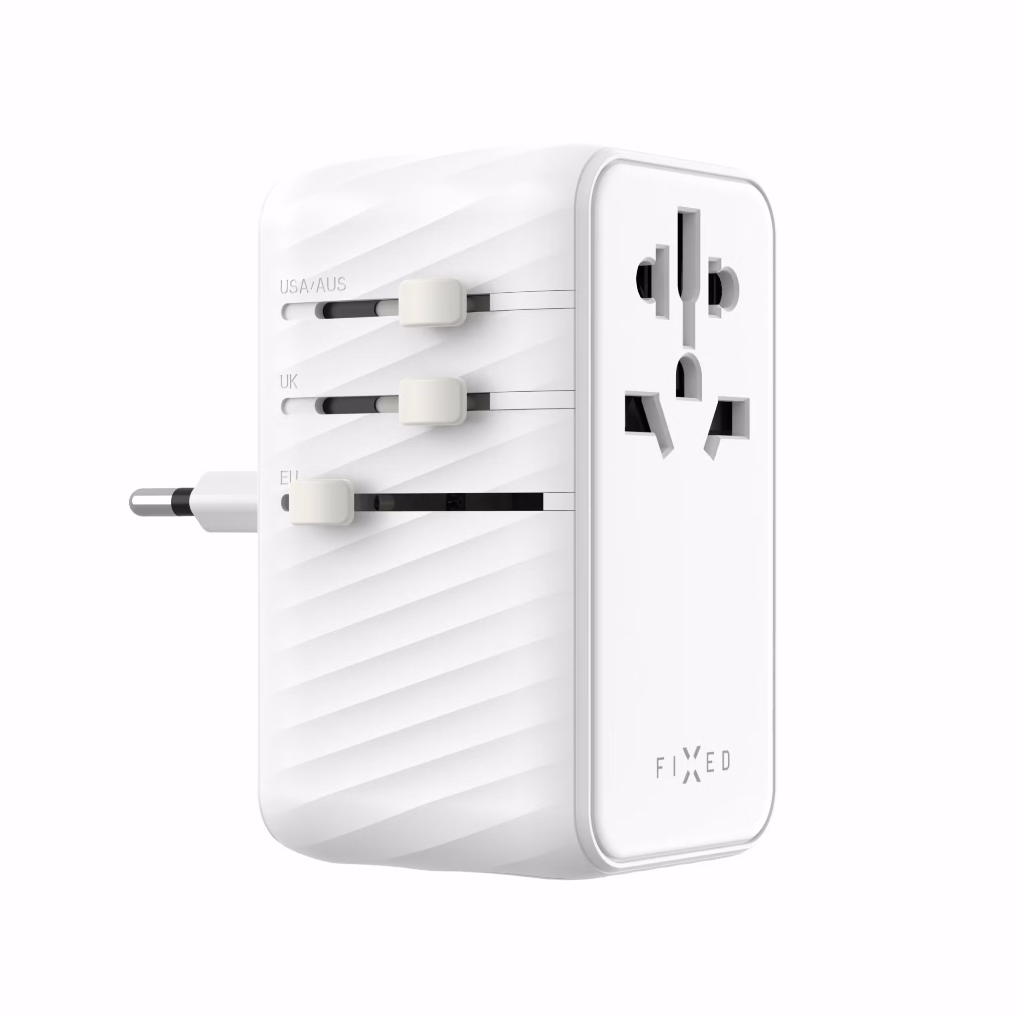 FIXED Reseadapter/laddare USB-C/-A 85W EU/UK/USA/AUS