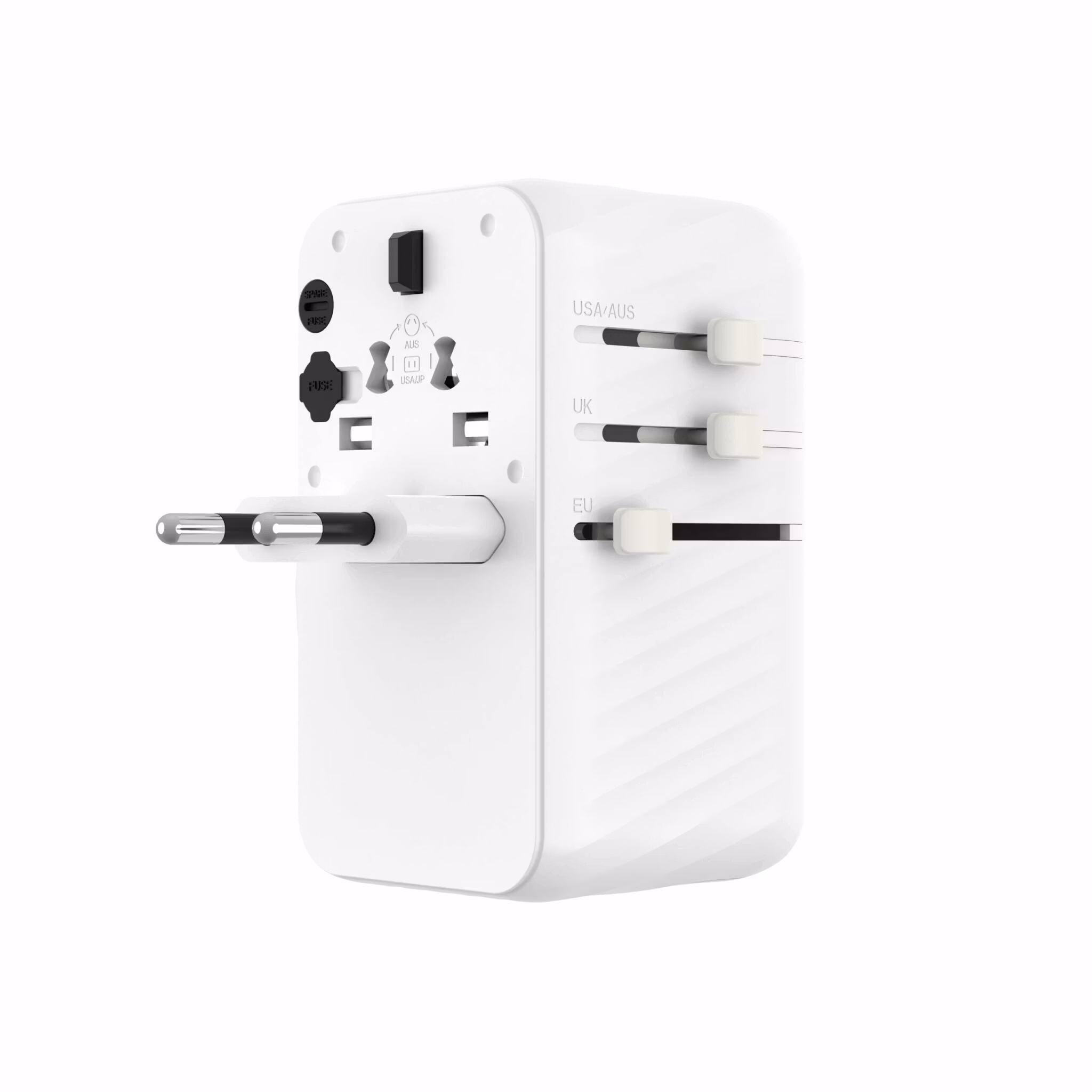 FIXED Reseadapter/laddare USB-C/-A 85W EU/UK/USA/AUS