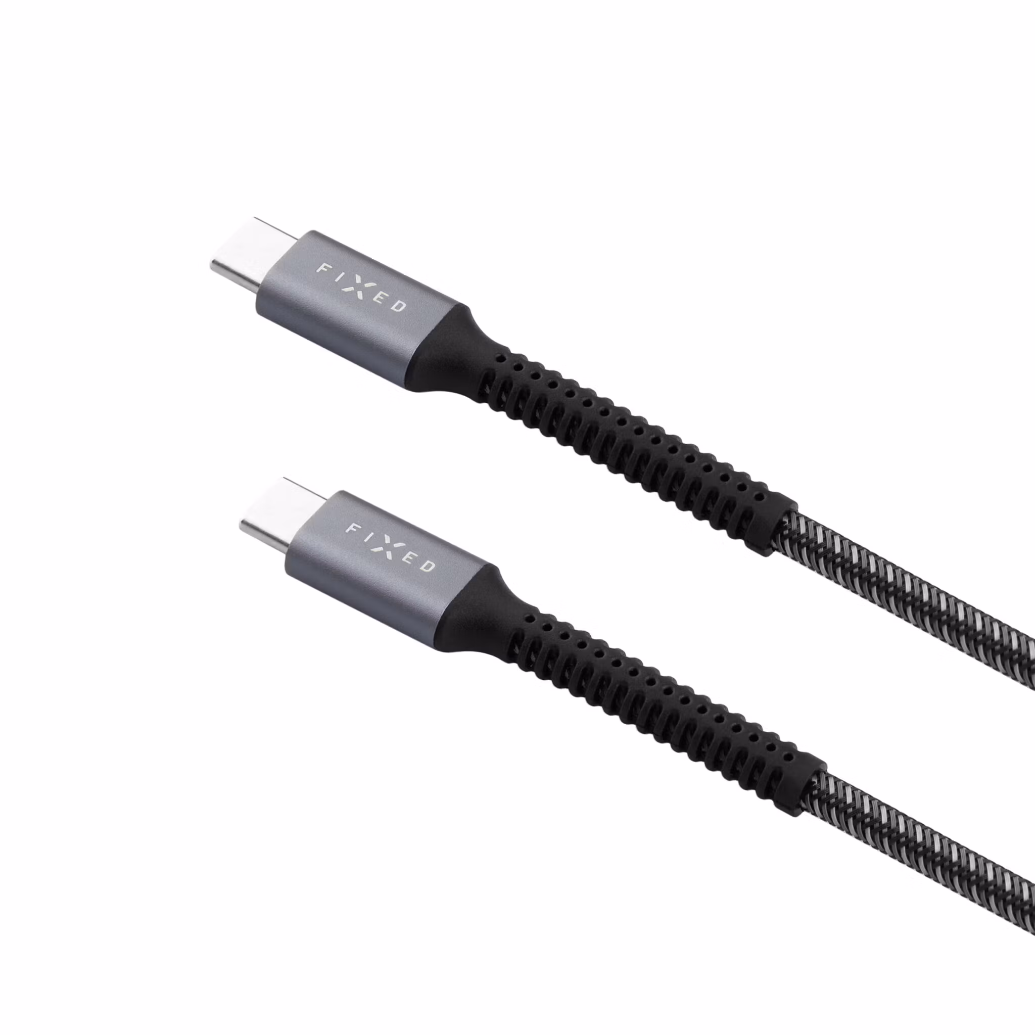 FIXED ARMOR 240W USB-C/C flätad kabel 1.2m Grå