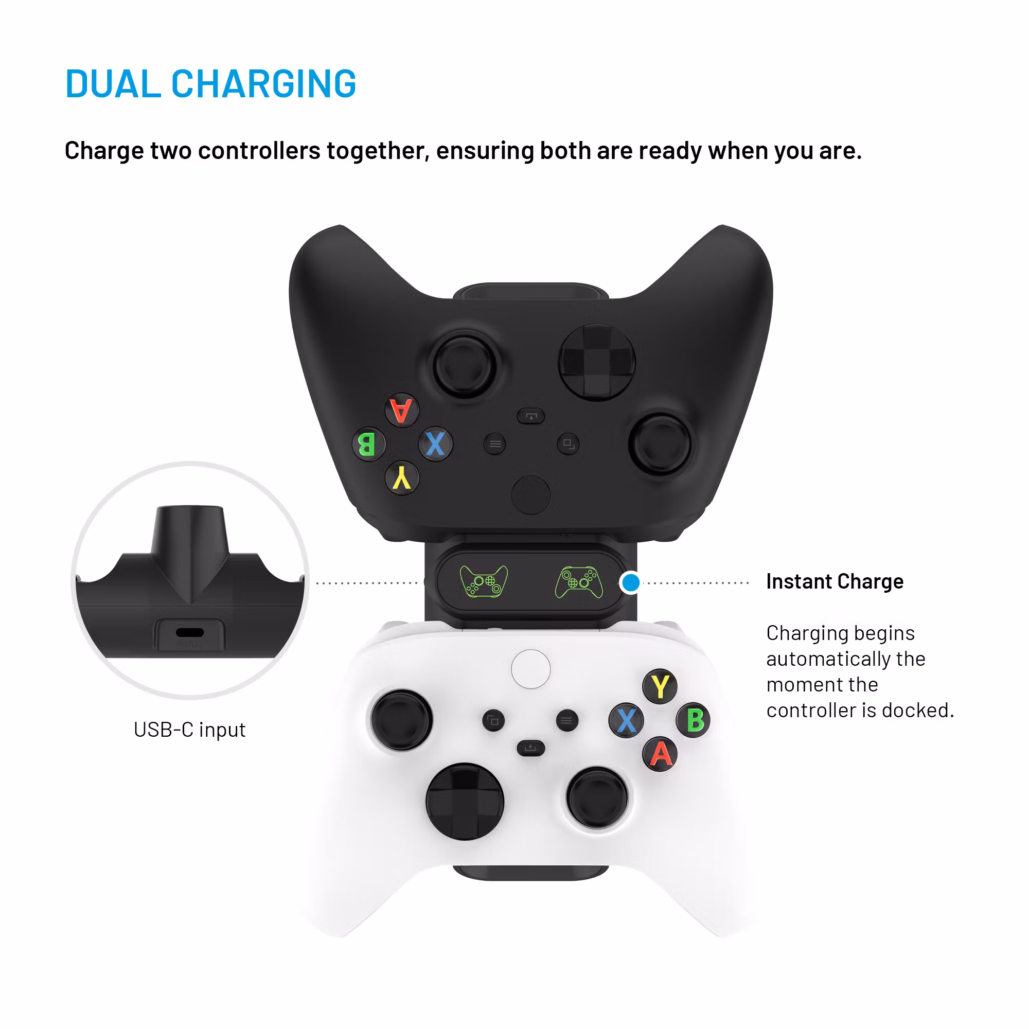 FIXED FIXED Dock för Xbox One, S/X, Elite kontroller Sv.