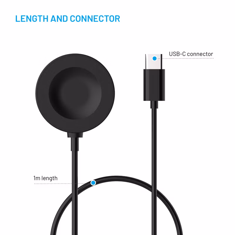 FIXED USB-C Laddningskabel Huawei Watch GT-serien Svart