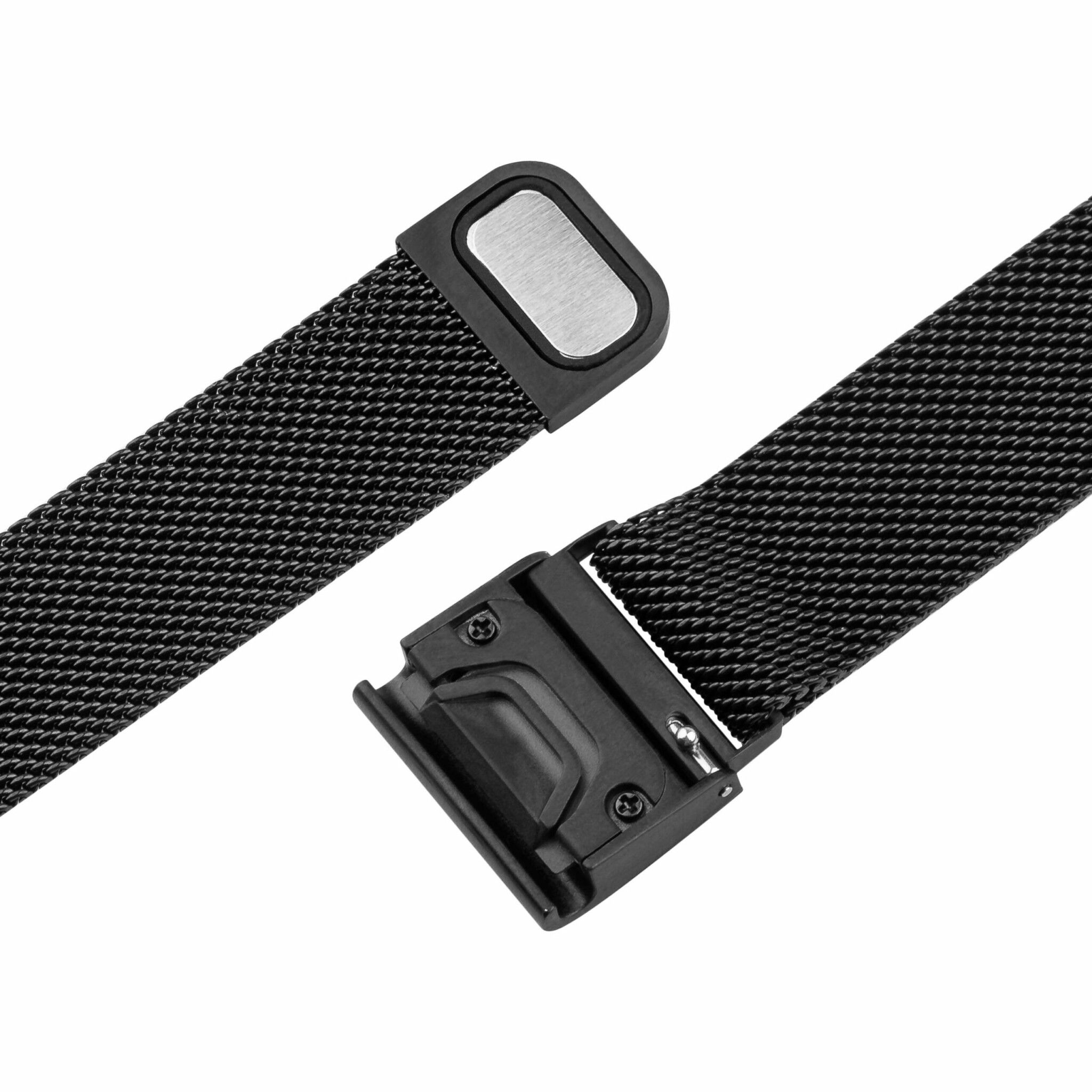 FIXED Mesh metallrem för Garmin QuickFit 20mm Svart
