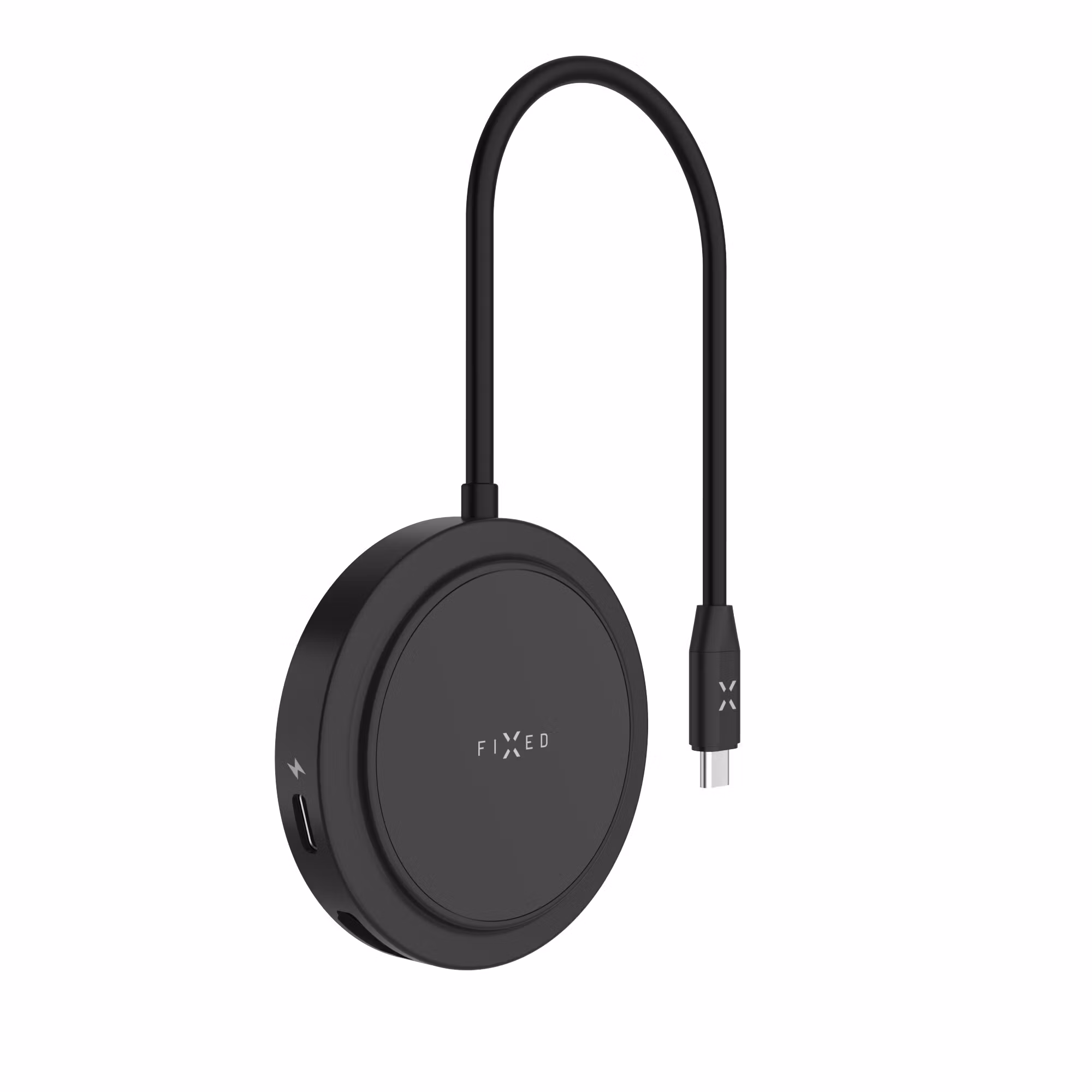 FIXED MagHub 7 i 1 USB-C HUB 4K & trådlös laddning Svart