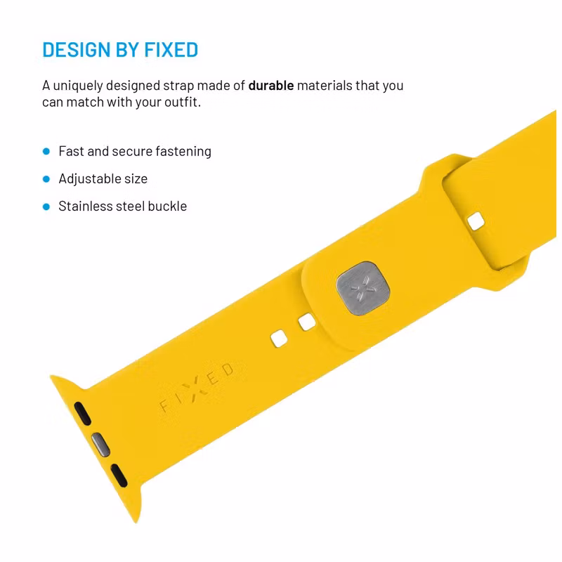 FIXED Sportig silikonrem SET för Apple Watch 38/40/41mm Gul