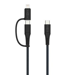 FIXED 2in1 Combo 60W USB-C/Lightning kabel 3m Svart