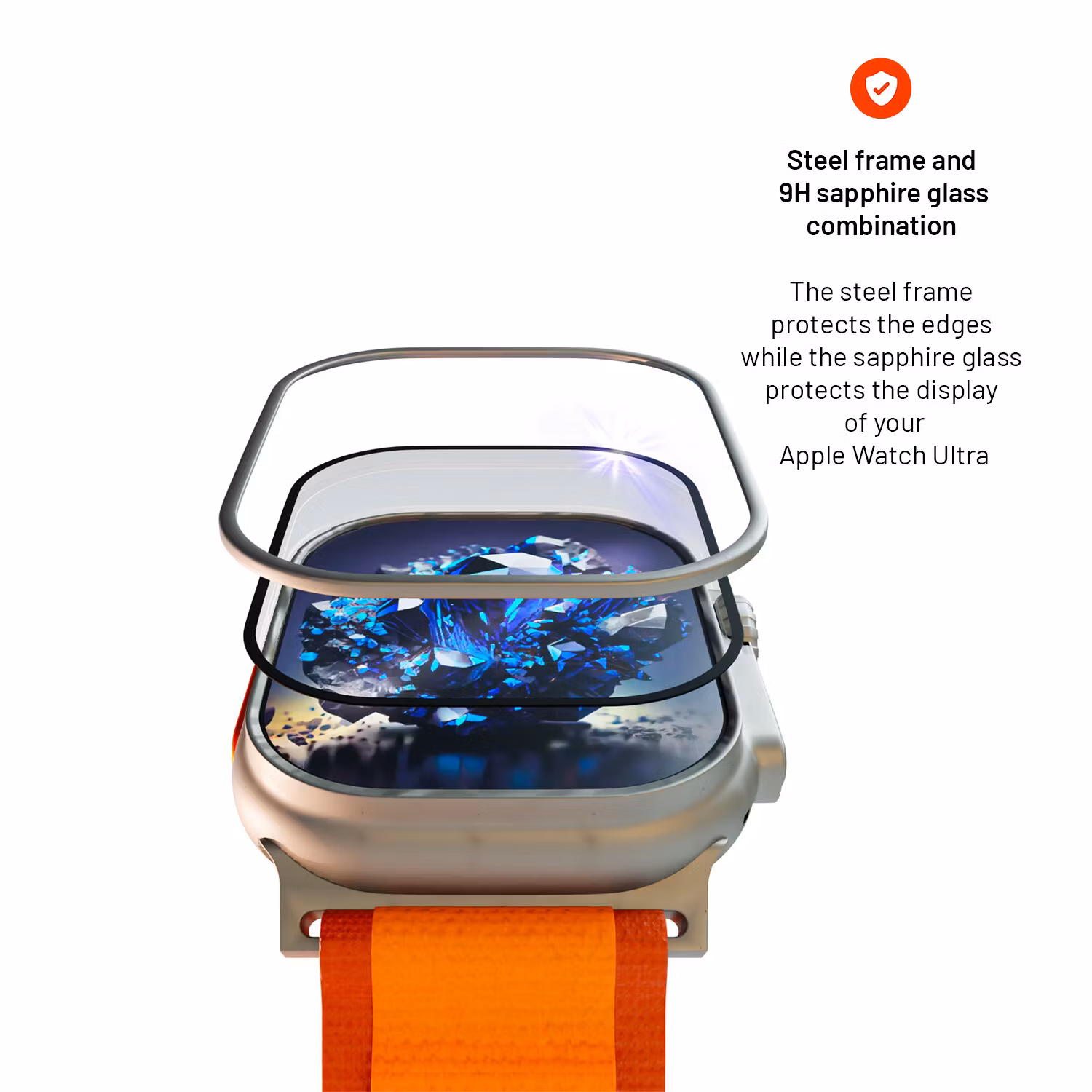 FIXED Safirglas med metallram för Apple Watch Ultra 49mm