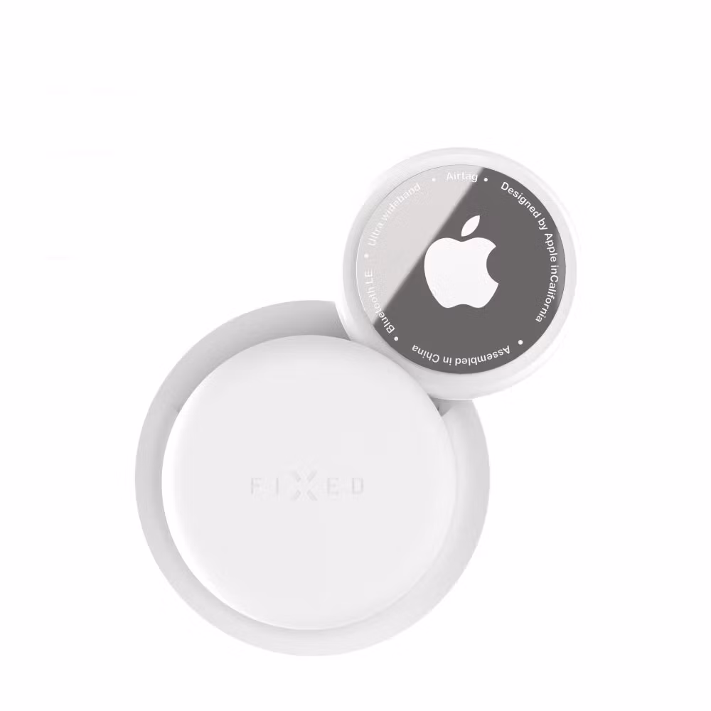 FIXED Silikondekal fodral för Apple AirTag Vit