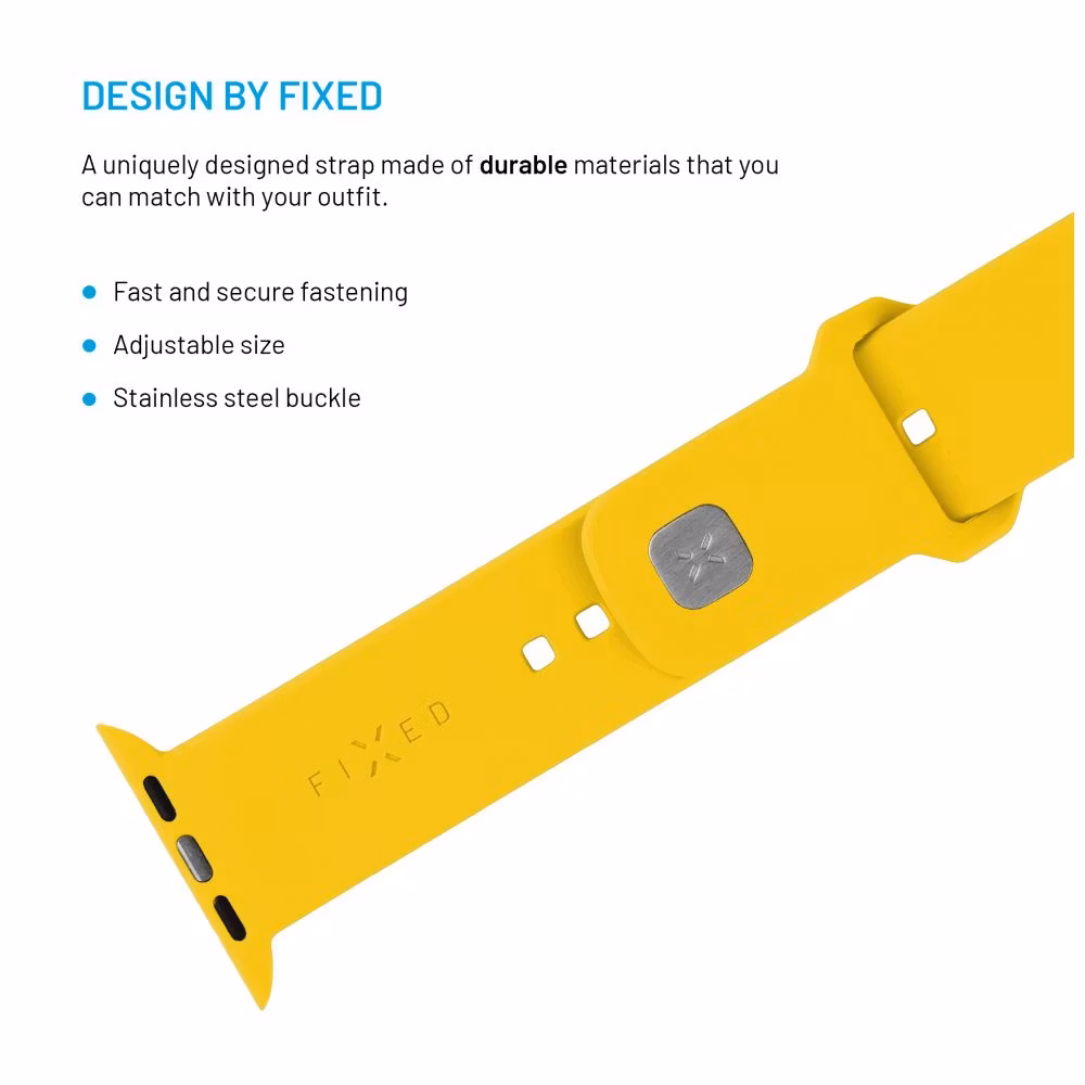 FIXED Sportig silikonrem SET för Apple Watch 42/44/45/46mm Gul