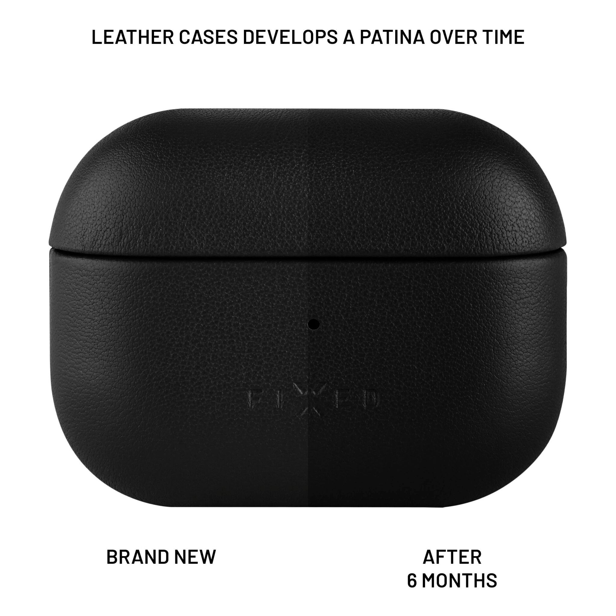 FIXED Äkta läderfodral för Airpods 3 Svart