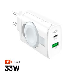 FIXED MagFlip USB-C-laddare 33W Apple Watch/USB-C/-A