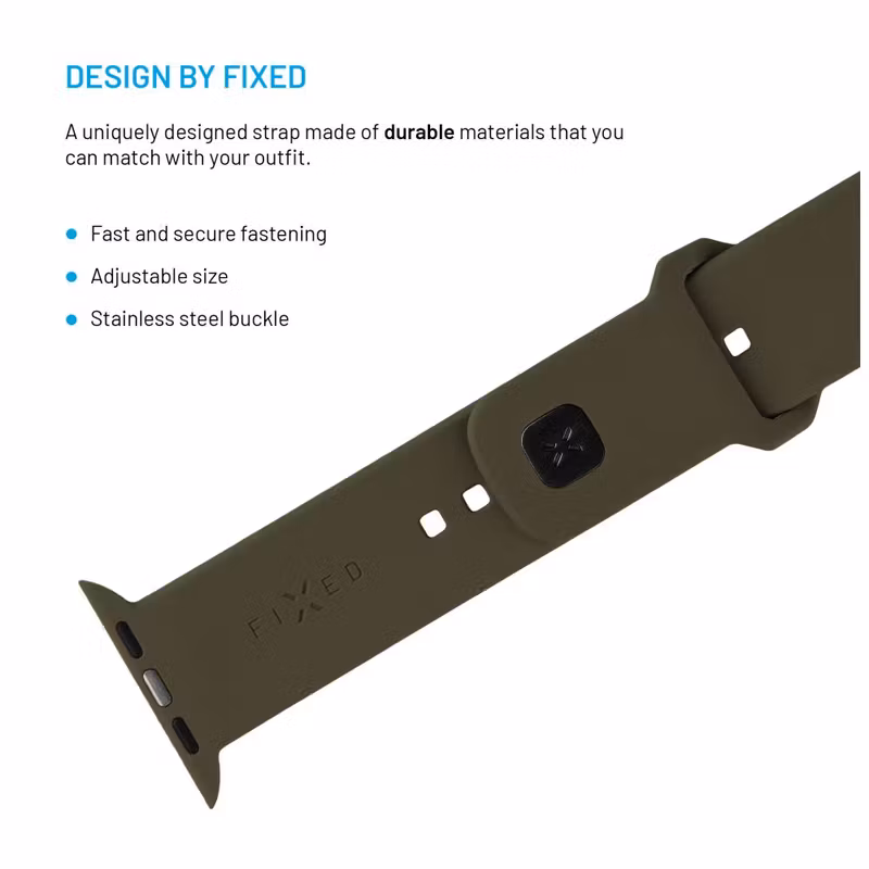 FIXED Sportig silikonrem SET för Apple Watch 38/40/41mm Oliv