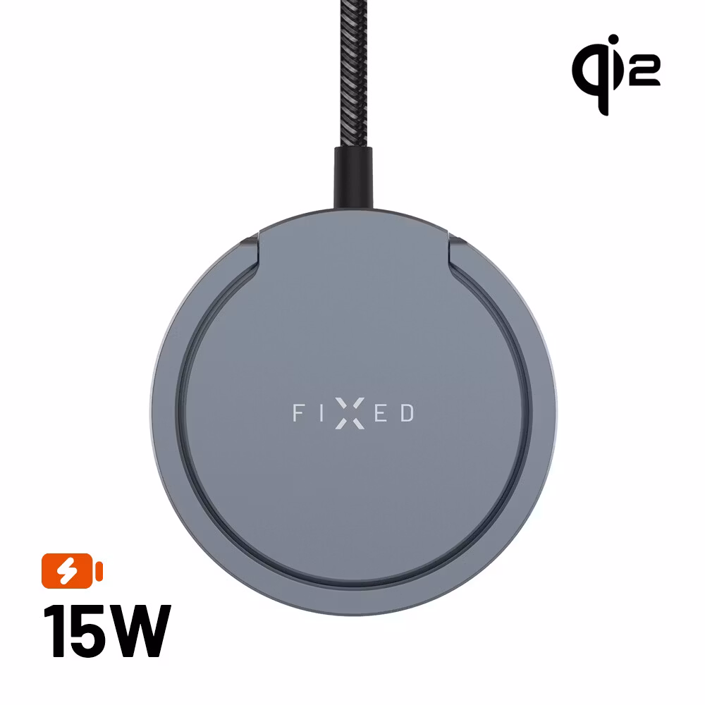FIXED MagPad Pro Qi2 15W Trådlös laddare/stativ Grå
