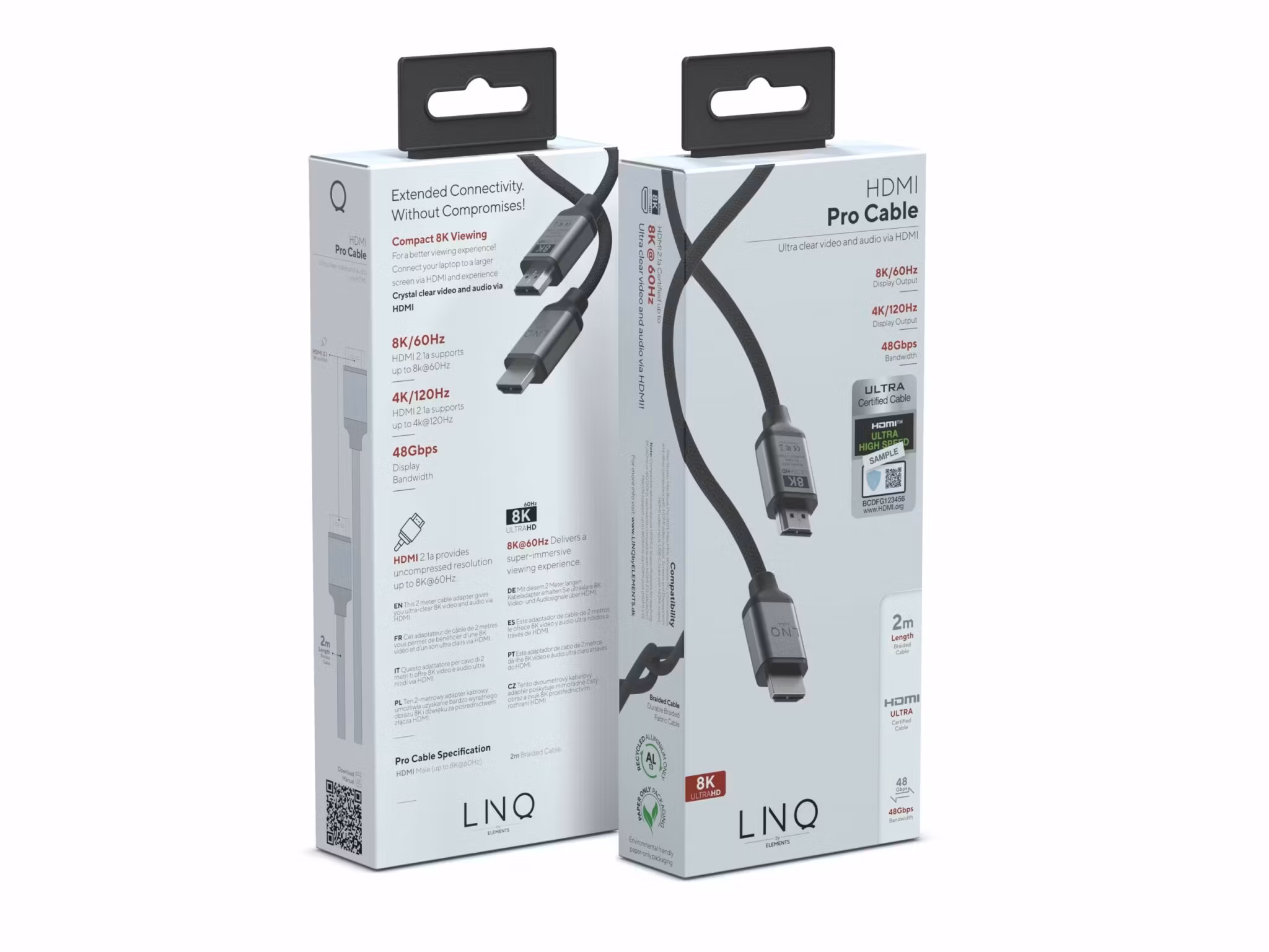 Linq Ultra HDMI kabel 48Gbps/8K/60Hz 2m Svart