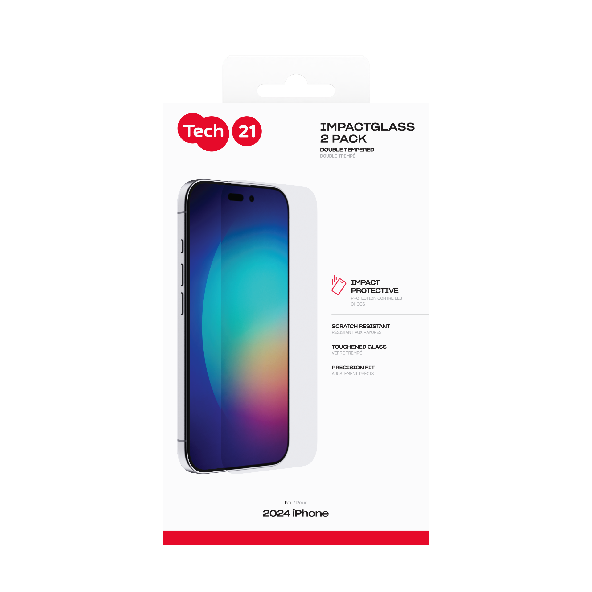 Tech21 Impact Glass 2-pack Extra Strong iPhone 16/15