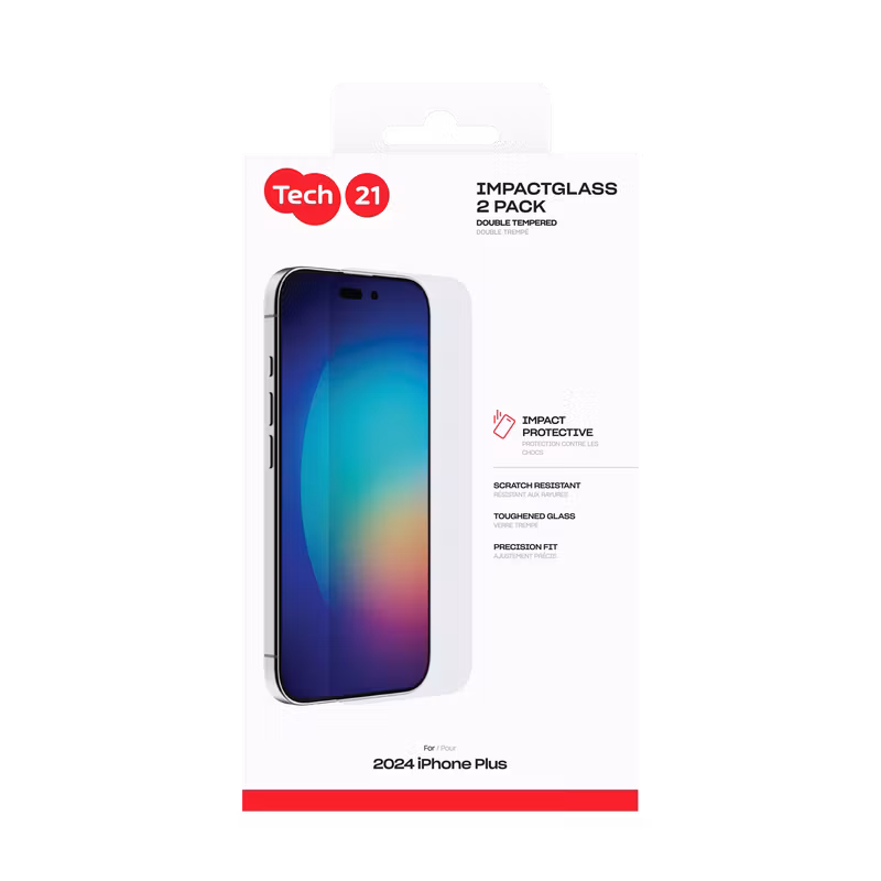 Tech21 Impact Glass 2-pack Extra Strong iPhone 16 Plus