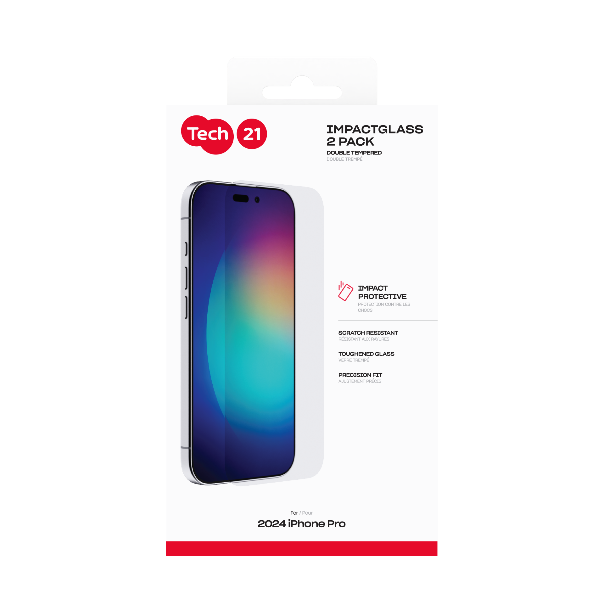 Tech21 Impact Glass 2-pack Extra Strong iPhone 16 Pro