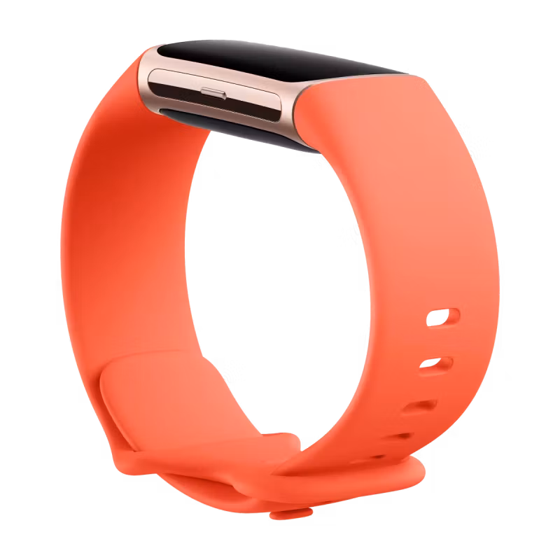 Fitbit Charge 6 aktivitetsarmband Korall/Champagne guld aluminium