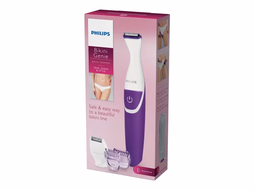 Philips Essential BRT383/15 bikinitrimmer Våt och torr Lila/Vit