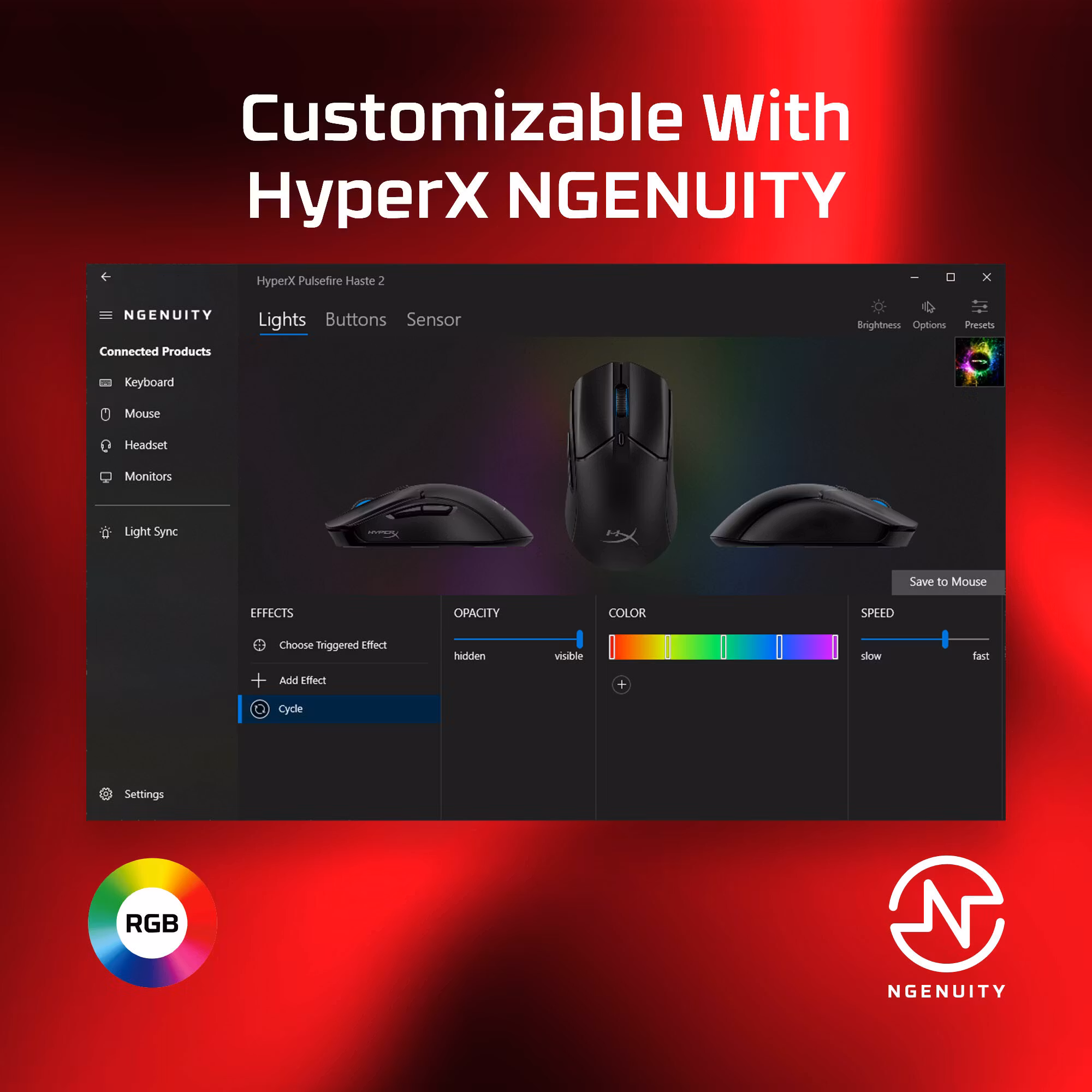 HyperX Mouse 6N0A7AA /  Pulsefire Haste 2 Black