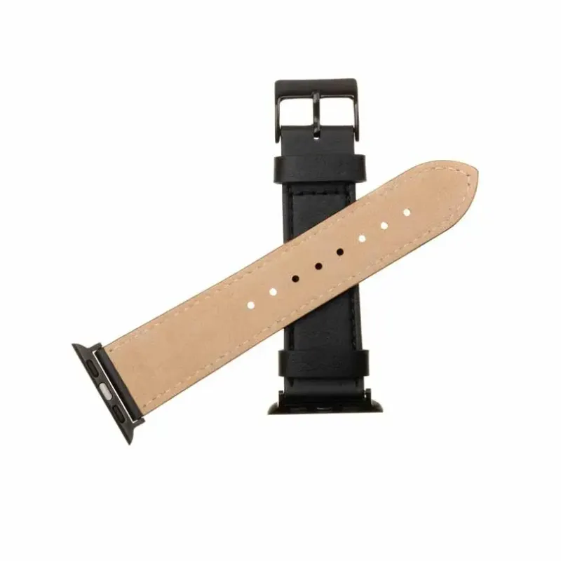 FIXED Leather Strap Läderarmband för Apple Watch 42/44/45/46/49 mm Svart