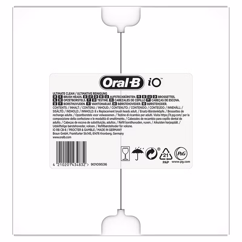 Braun Oral-B iO Ultimate Cleansing, 8 borsthuvuden (svart)