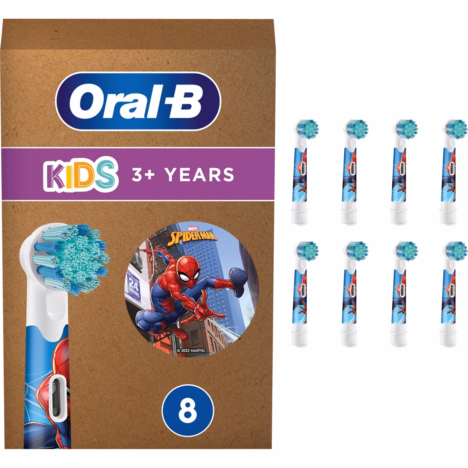 Oral-B 4210201435914 tandborsthuvud 8-pack Spiderman Vit